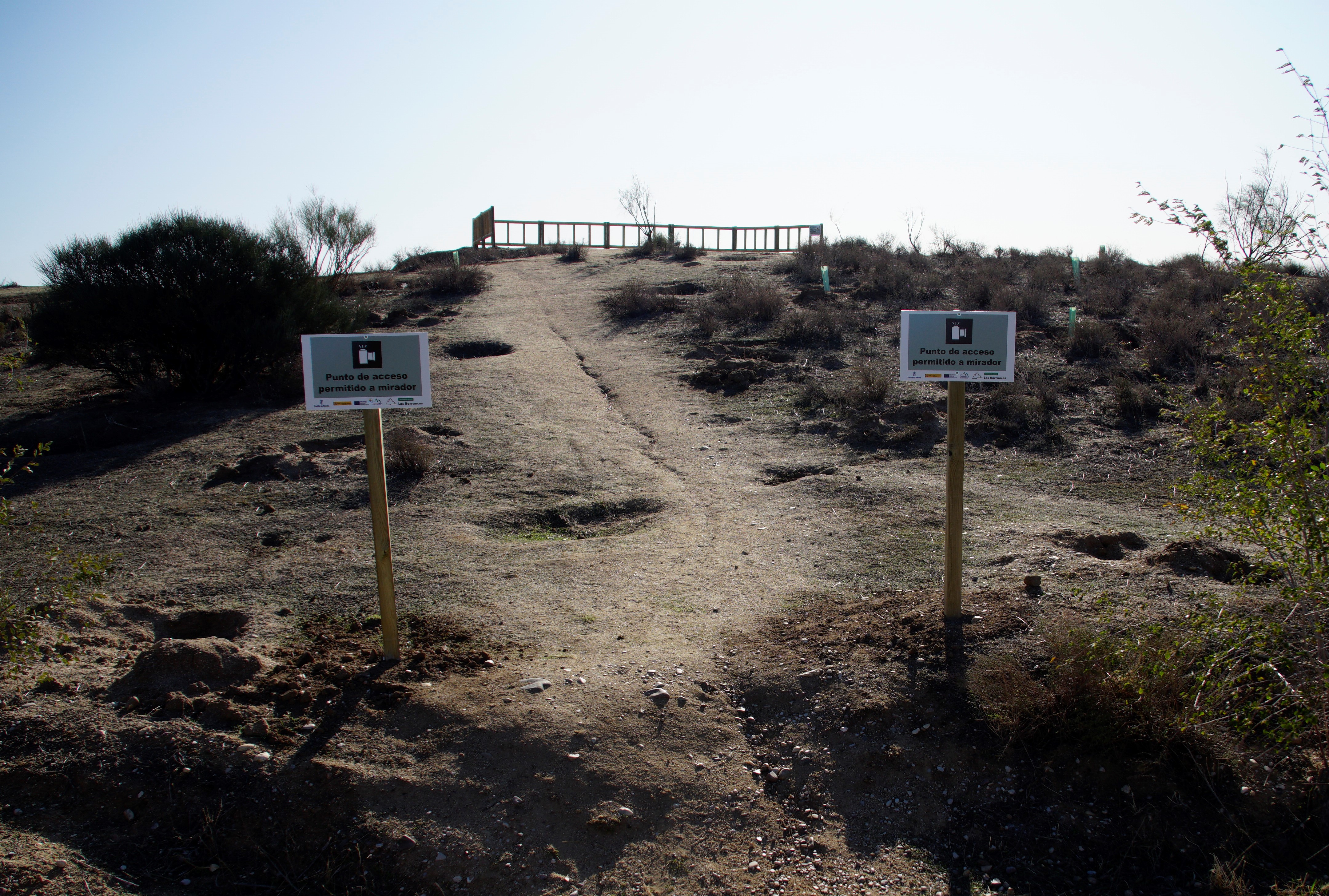 Puntos de acceso permitidos a los miradores habilitados